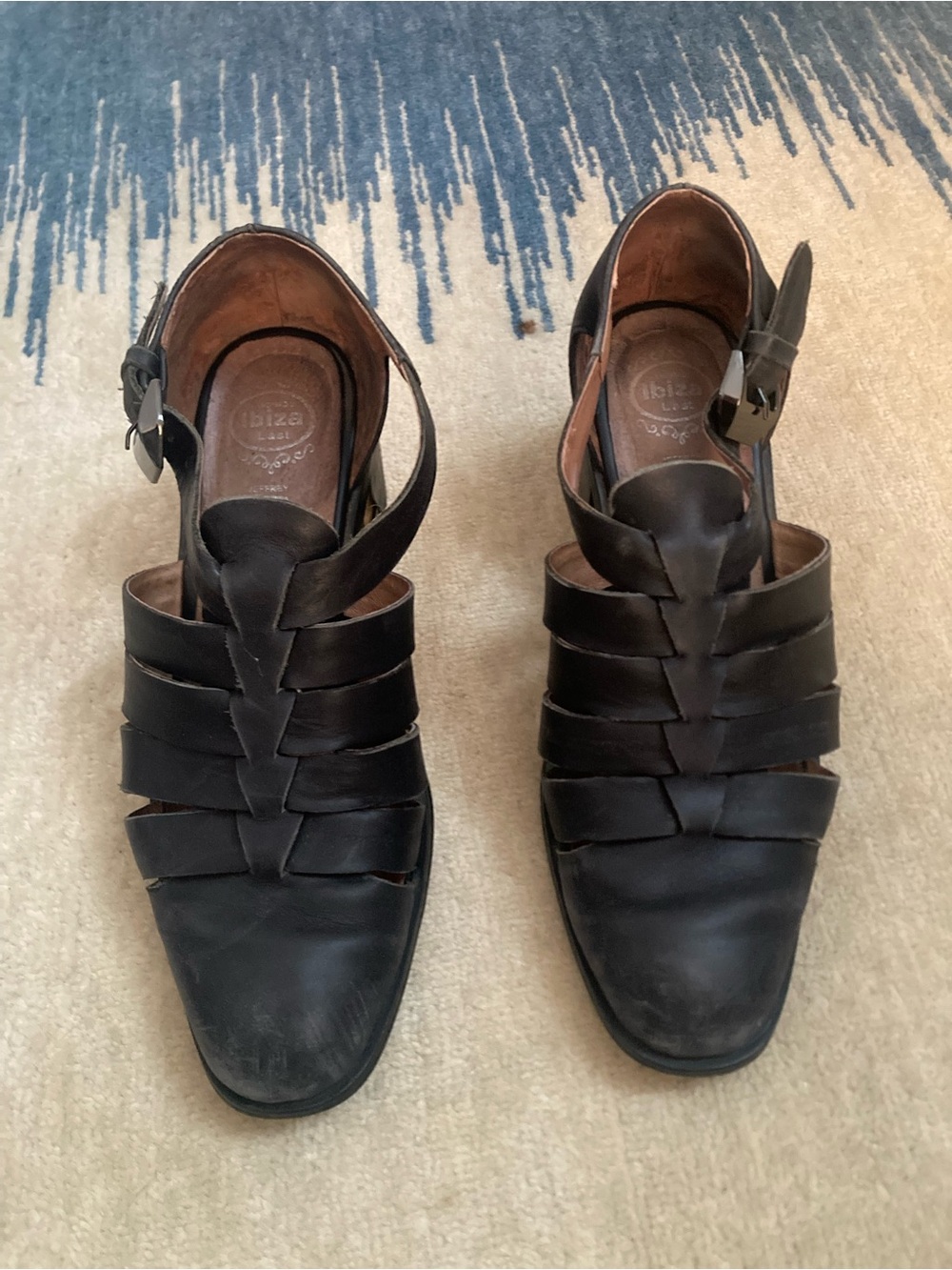 Jeffrey Campbell Black Leather Ibiza Buckle Slingback Sandal